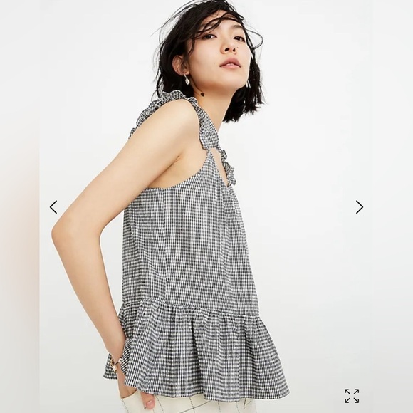 Madewell Ruffle-Strap Cami Top in Gingham - Picture 2 of 8